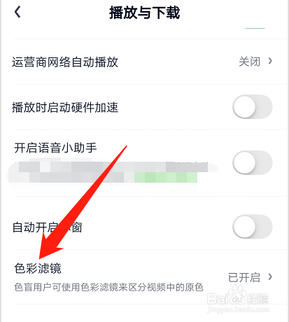 爱奇艺如何打开色盲滤镜