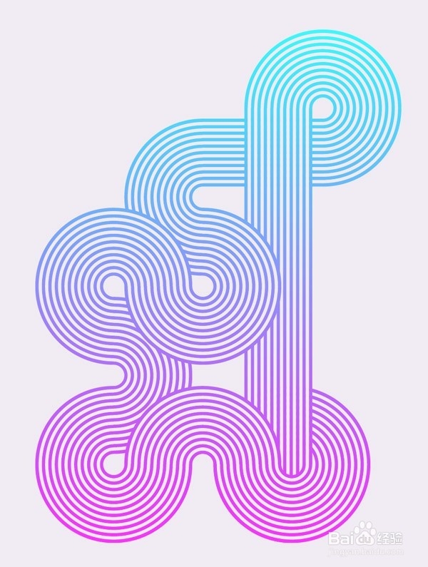 如何创建几何有条纹线的艺术插画