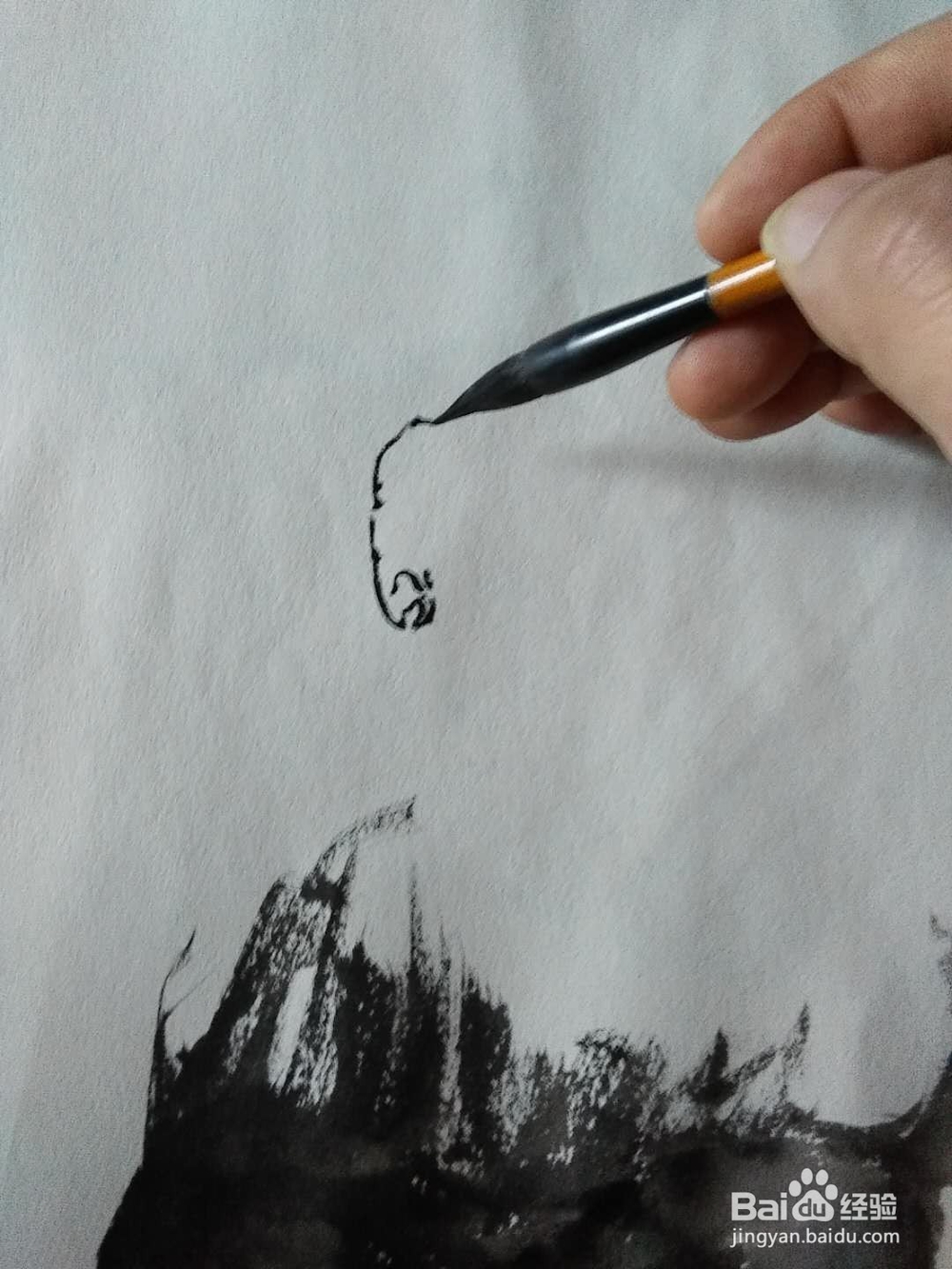 国画马的水墨画法。