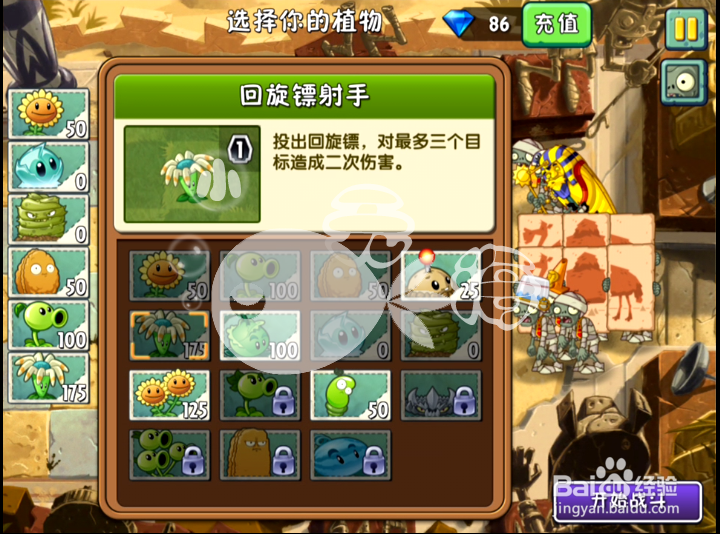 植物大战僵尸2攻略 神秘埃及 第九天一星