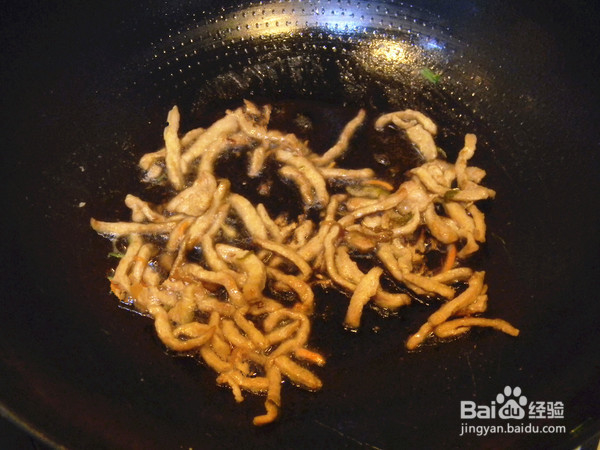 蒜苗炒肉丝的制作方法