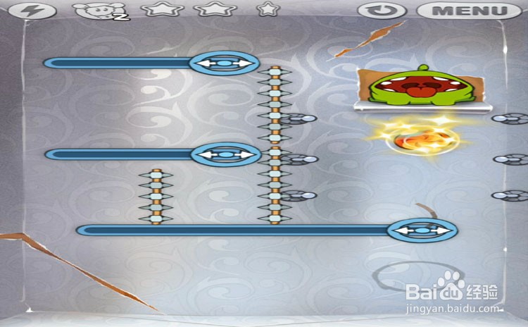 手机游戏割绳子level3-22三星攻略