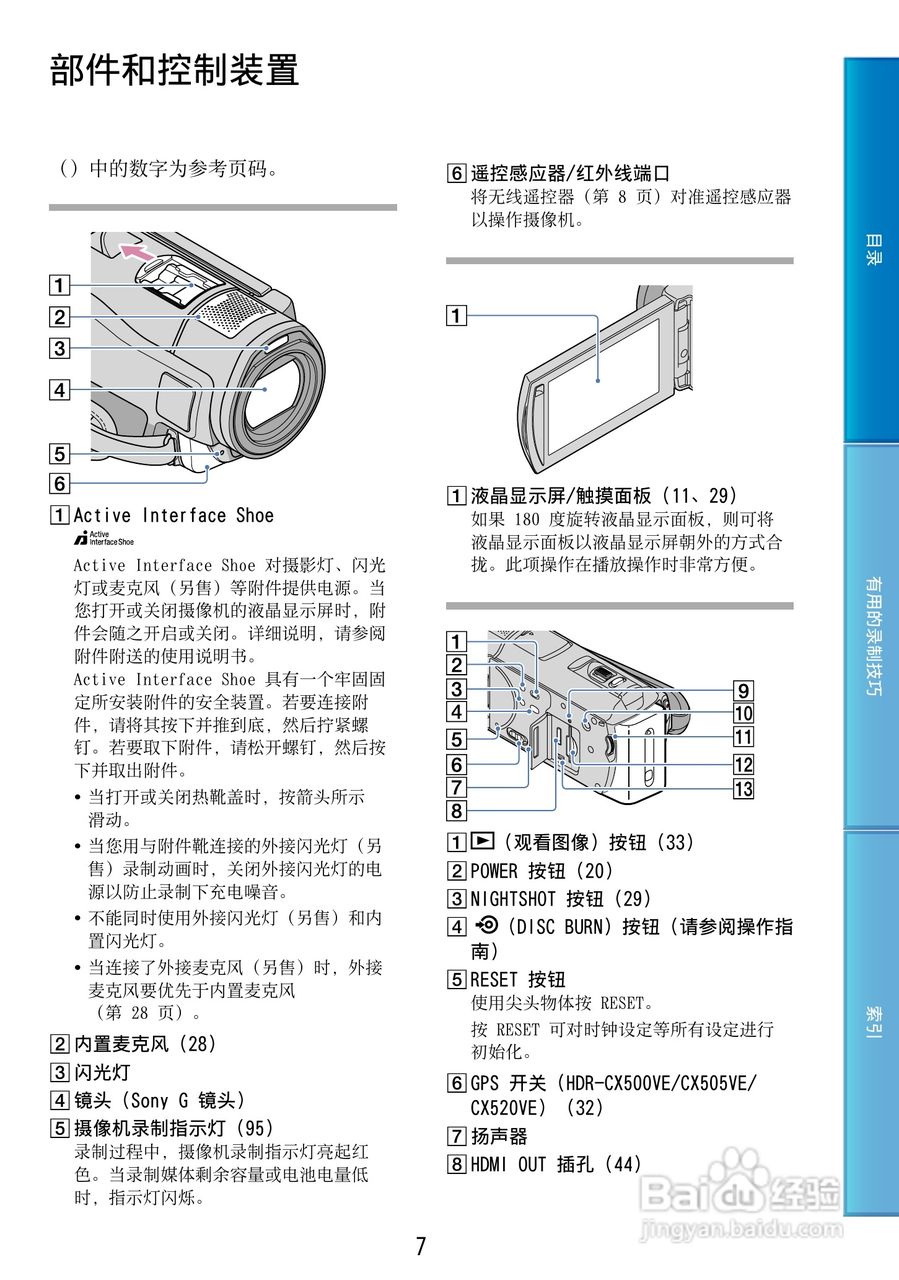 索尼HDR-CX500E 数码摄像机使用说明书:[1]