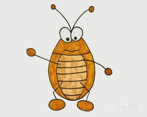 蟑螂的简笔画教程