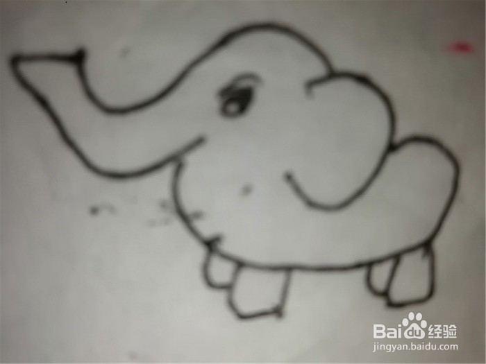 怎么样用简笔画画粉红小象