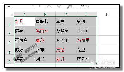用excel工作表的条件格式标出单元格中重复数据