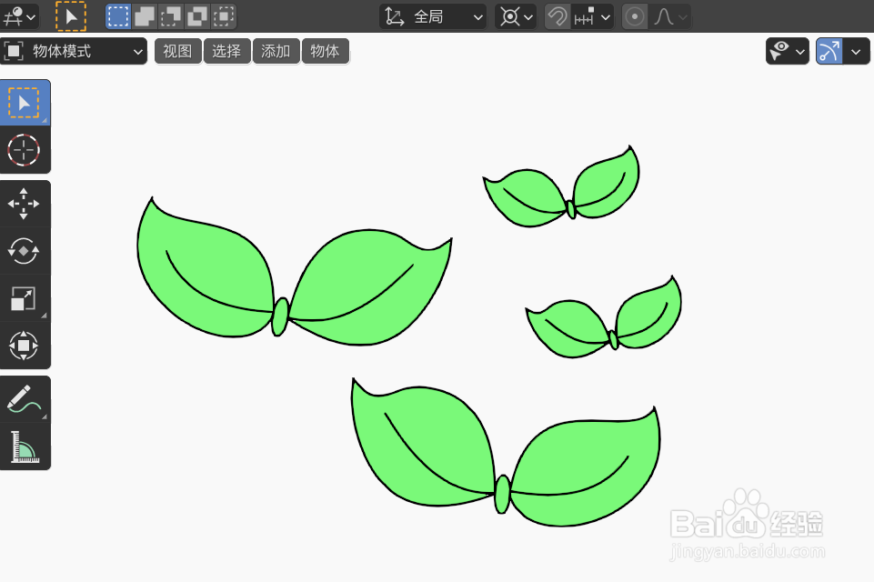 如何使用blender2.9设计叶形蝴蝶结简图模型