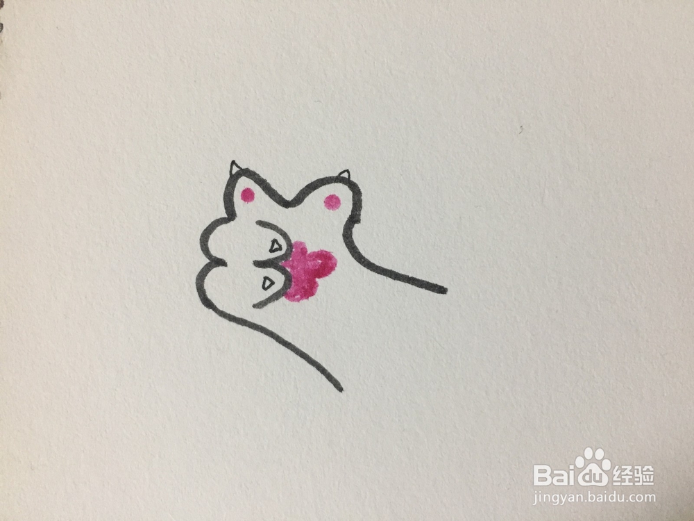 如何用数字3画一个爱心猫爪