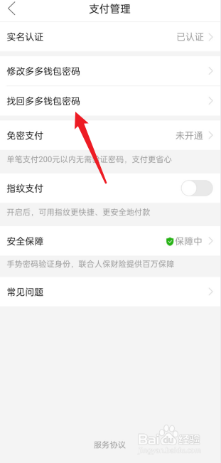 如何找回多多钱包的密码