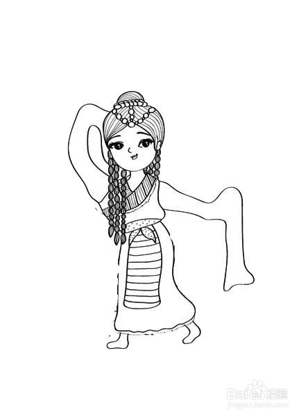 藏族姑娘的画法