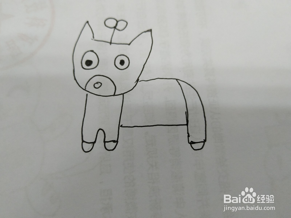 头上长草的小狗简笔画怎么画，怎么画呆萌小狗