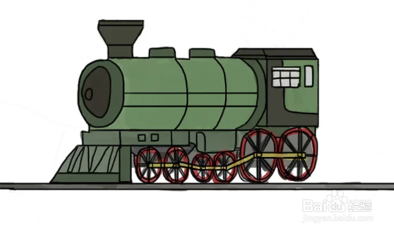 如何绘制老式蒸汽机火车头