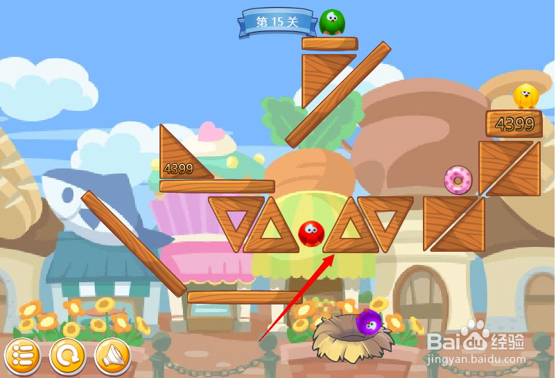 小游戏泡泡鸟历险记第15关