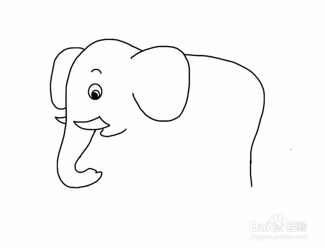 怎么画大象简笔画
