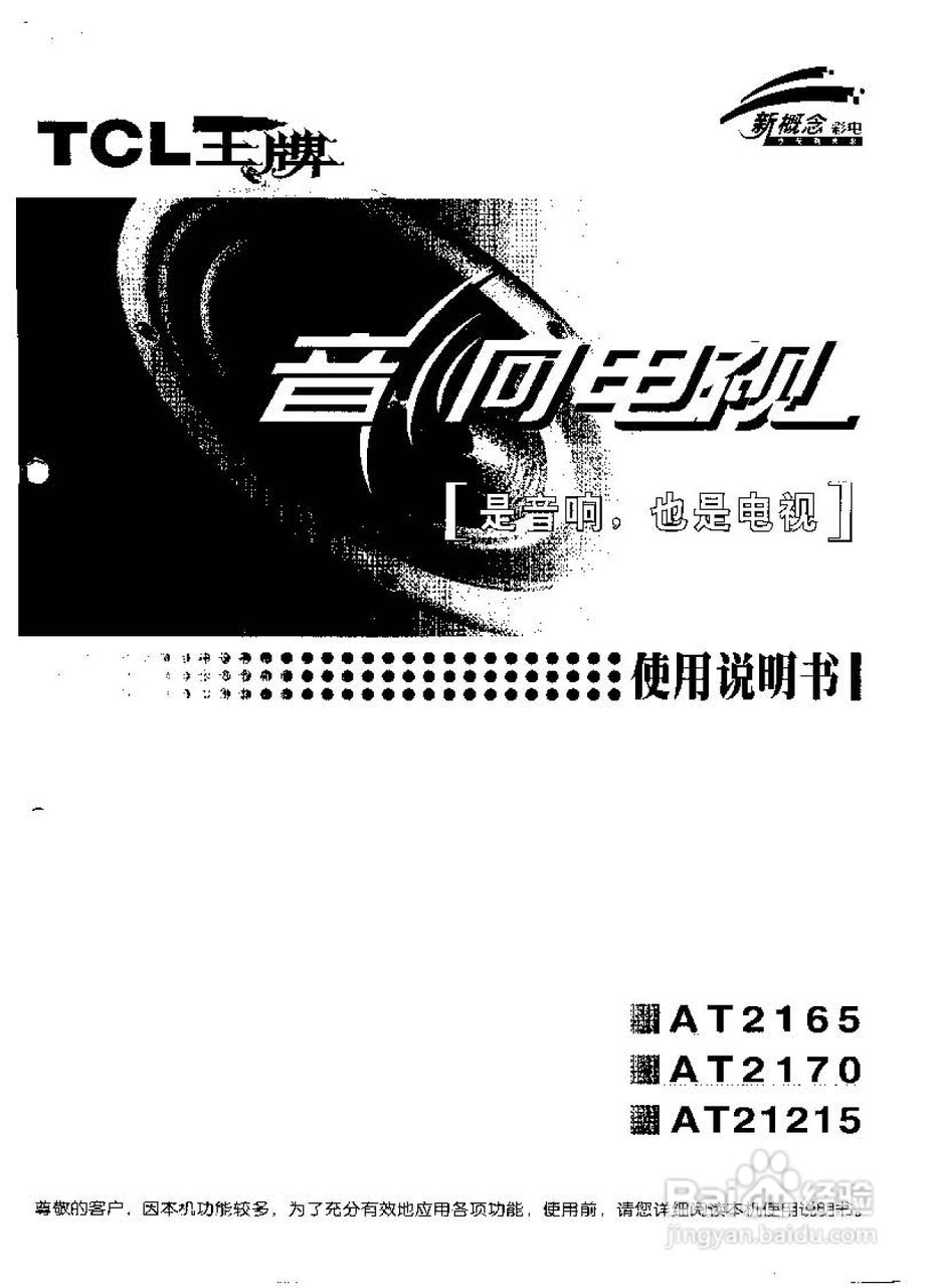 TCL王牌AT2165彩电使用说明书