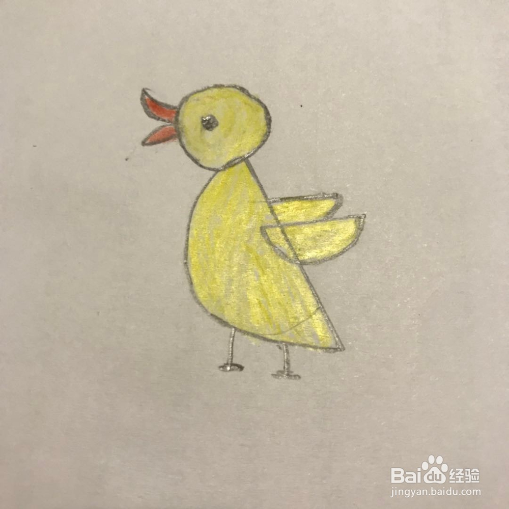 鸭子的简笔画的画法