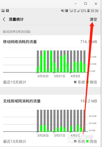 怎么清空微信流量统计