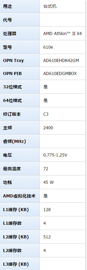 amd 速龙ii x4 610e是什么处理器