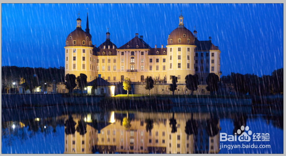 在PS里给图片做下雨的效果