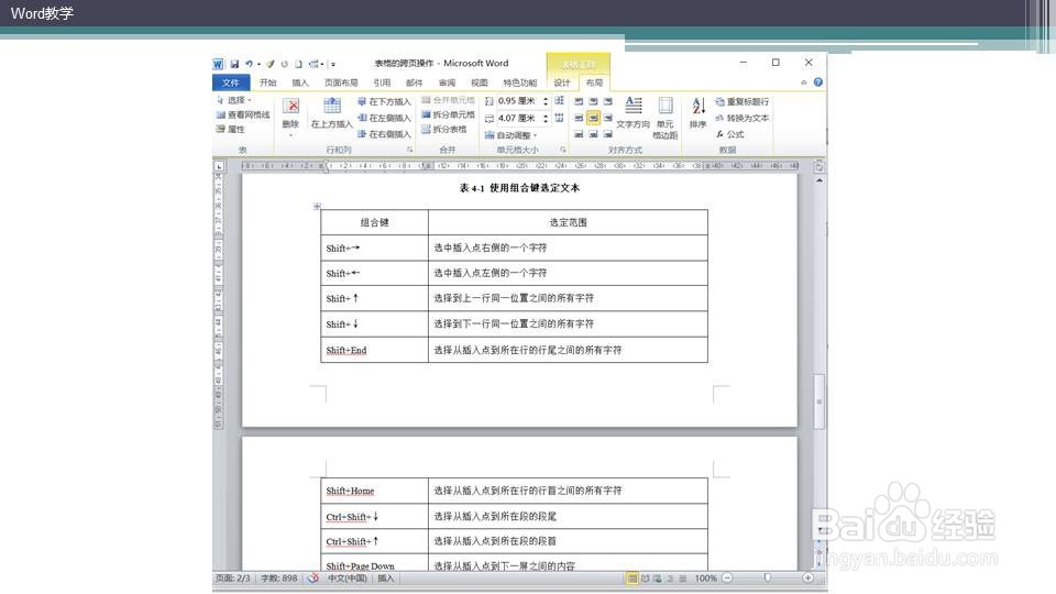 word如何给跨页表格加重复标题？