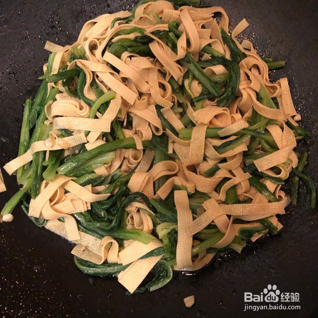 油麦菜炒豆皮的做法