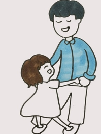 爸爸牵着女孩的简笔画怎么画好看