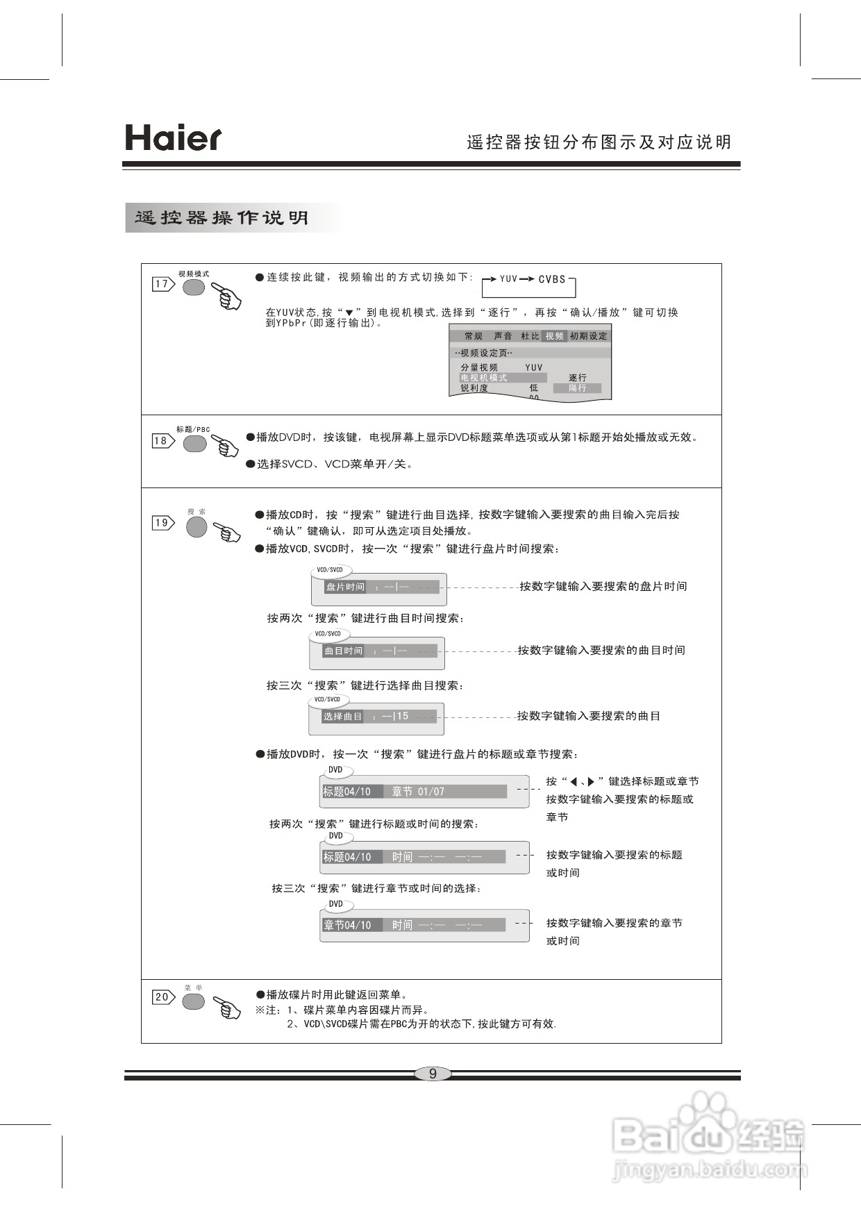 海尔DVD-H201F影碟机使用说明书:[1]