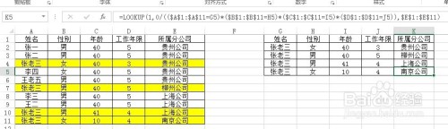 多条件查找lookup