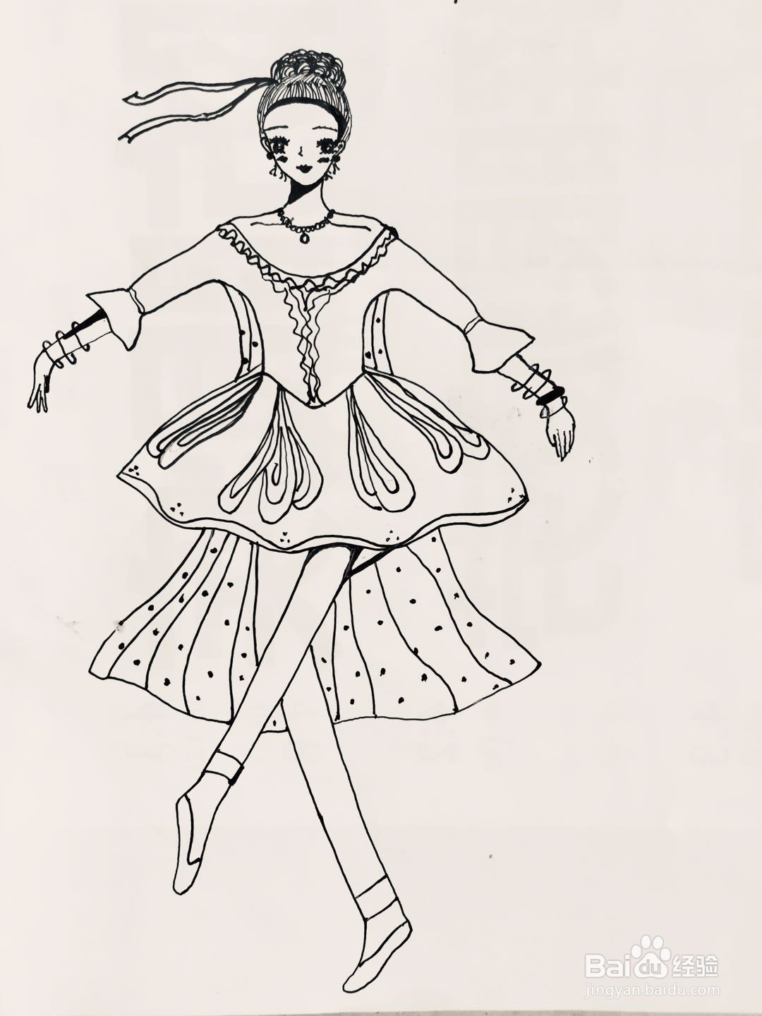 怎么画芭蕾舞公主画画图片