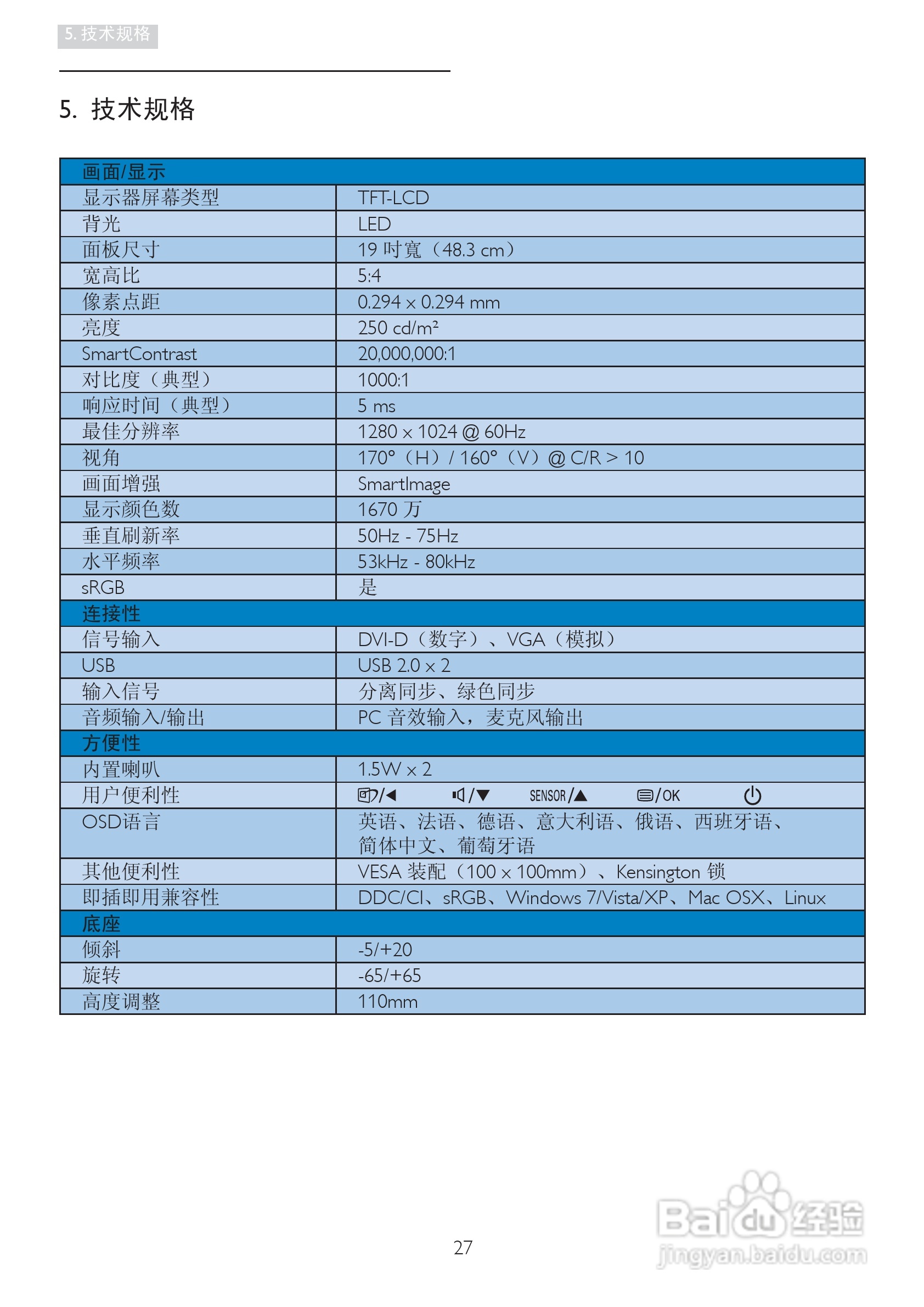 PHILIPS 19B4L显示器说明书:[3]
