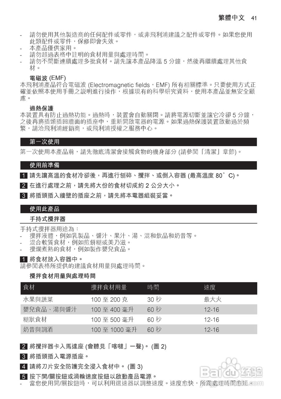 飞利浦HR1614手持式搅拌机使用说明书:[5]