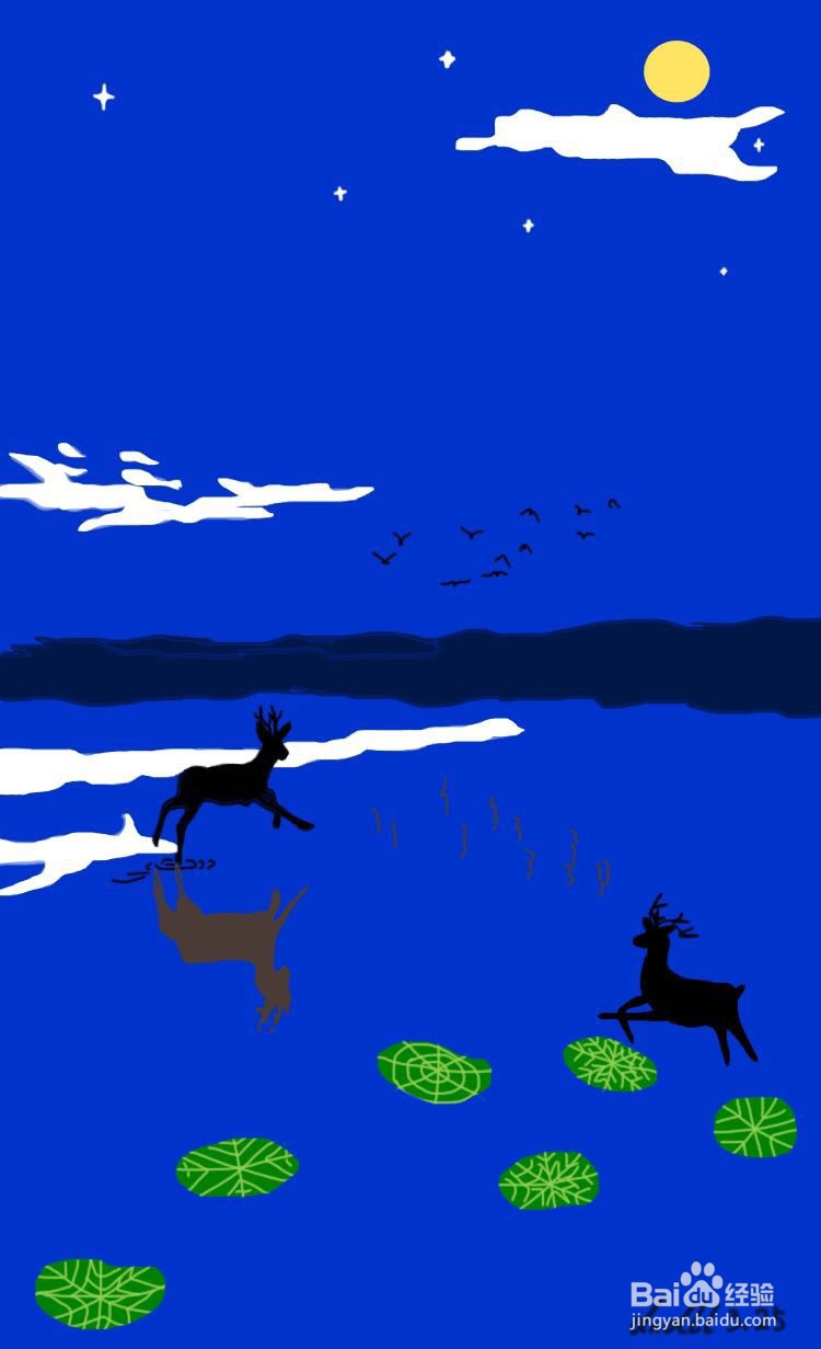 插画教程之月下的鹿影