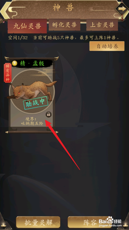如何在修真江湖中设置神兽助战？