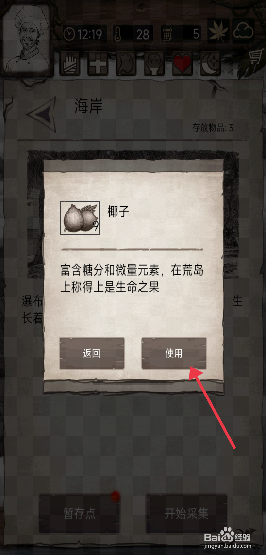 荒岛日记孤岛食用椰子攻略