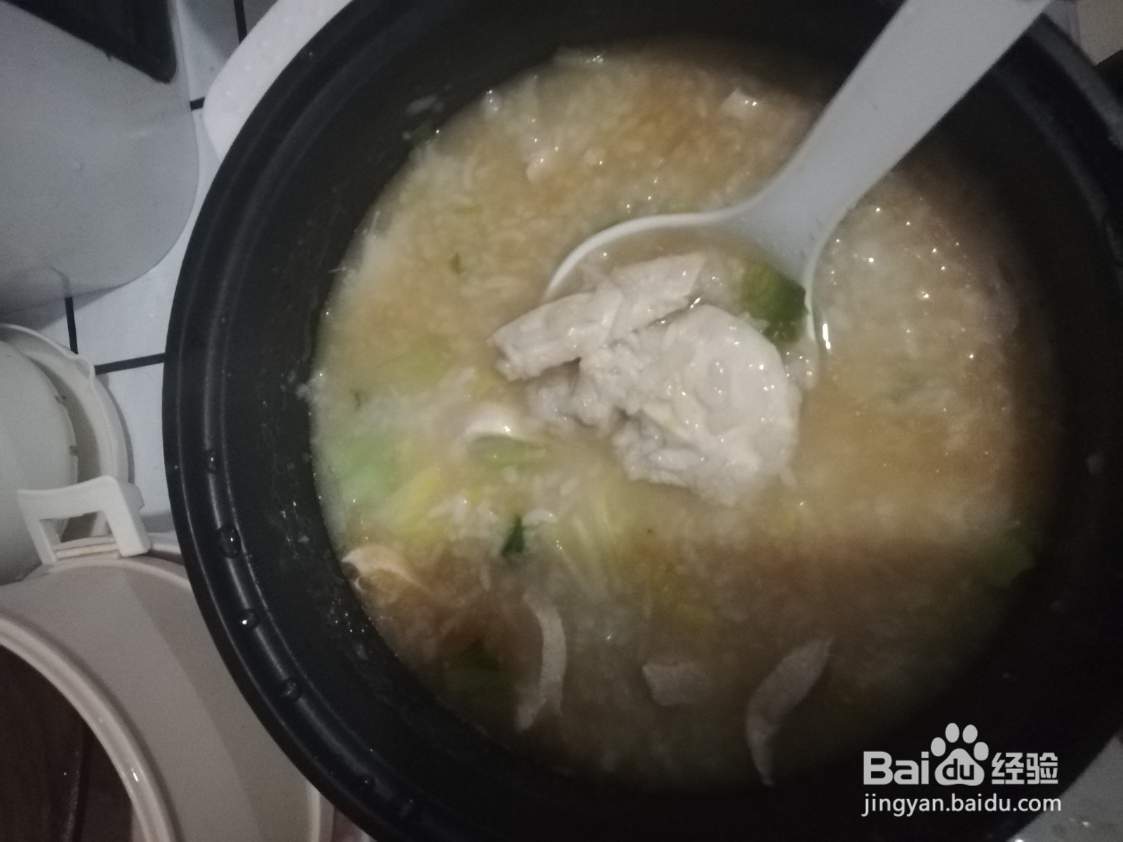 白菜鸡胸肉粥