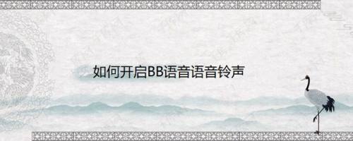 如何开启BB语音语音铃声