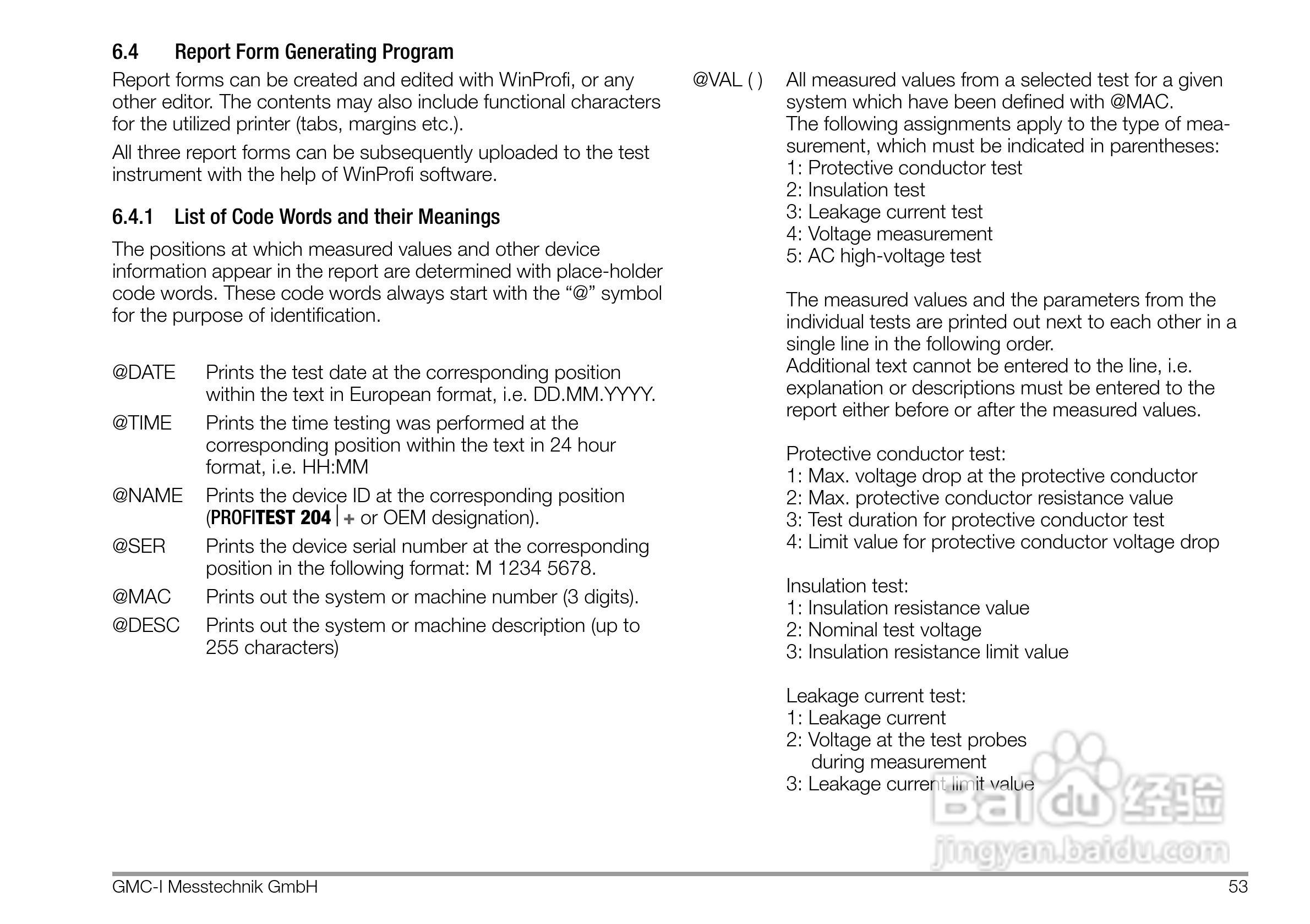 PROFITEST 204安规测试仪使用说明书:[6]