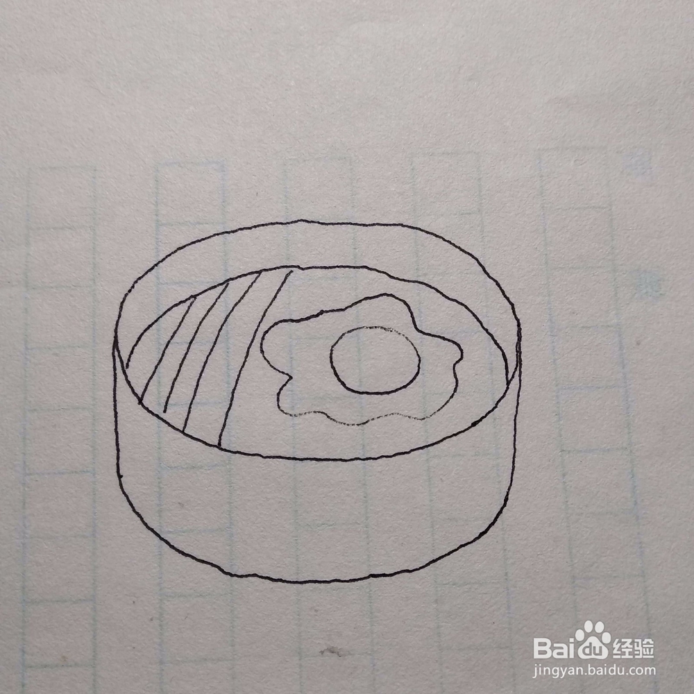 怎么画一碗热乎乎的鸡蛋煮泡面卡通儿童简笔画？