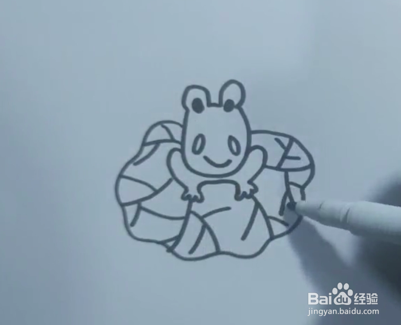简笔画遮阳的青蛙