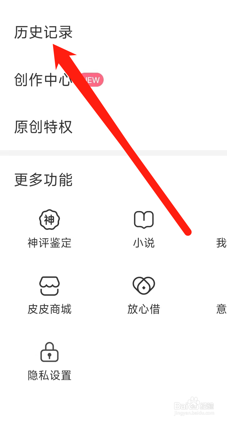皮皮虾查看历史记录