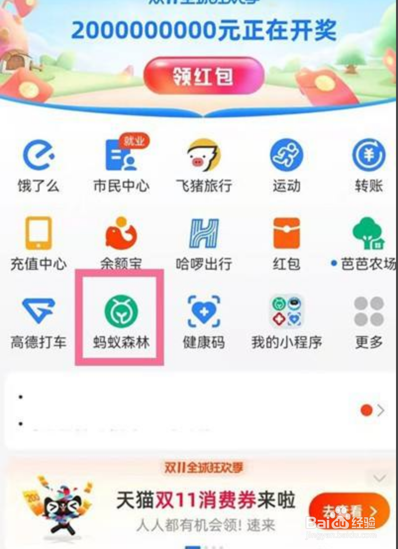 支付宝能量雨在哪里