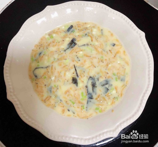 海米海苔豆浆蒸水蛋