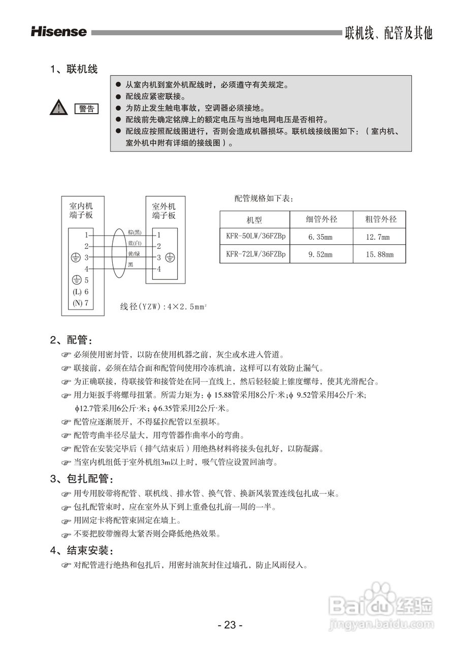 海信空调器KFR-50LW/36FZBp型使用说明书:[3]