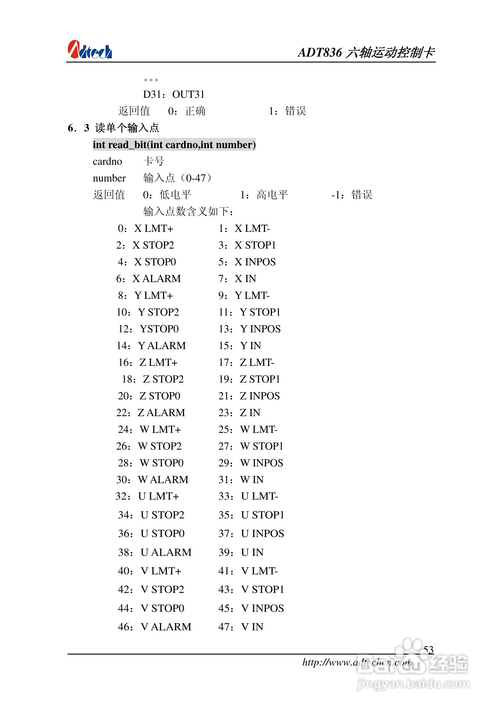 ADT-836六轴运动控制卡说明书:[6]