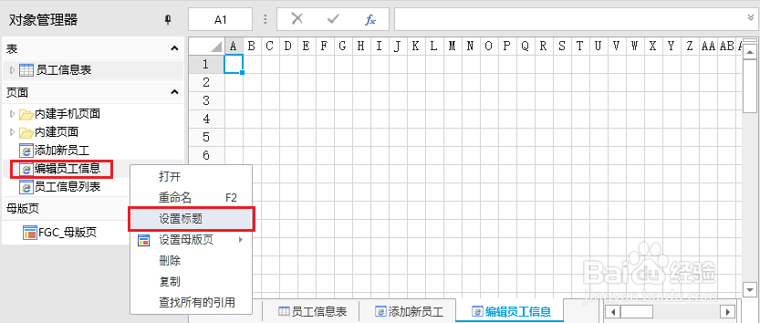 企业Web应用生成器活字格页面操作:对象管理器