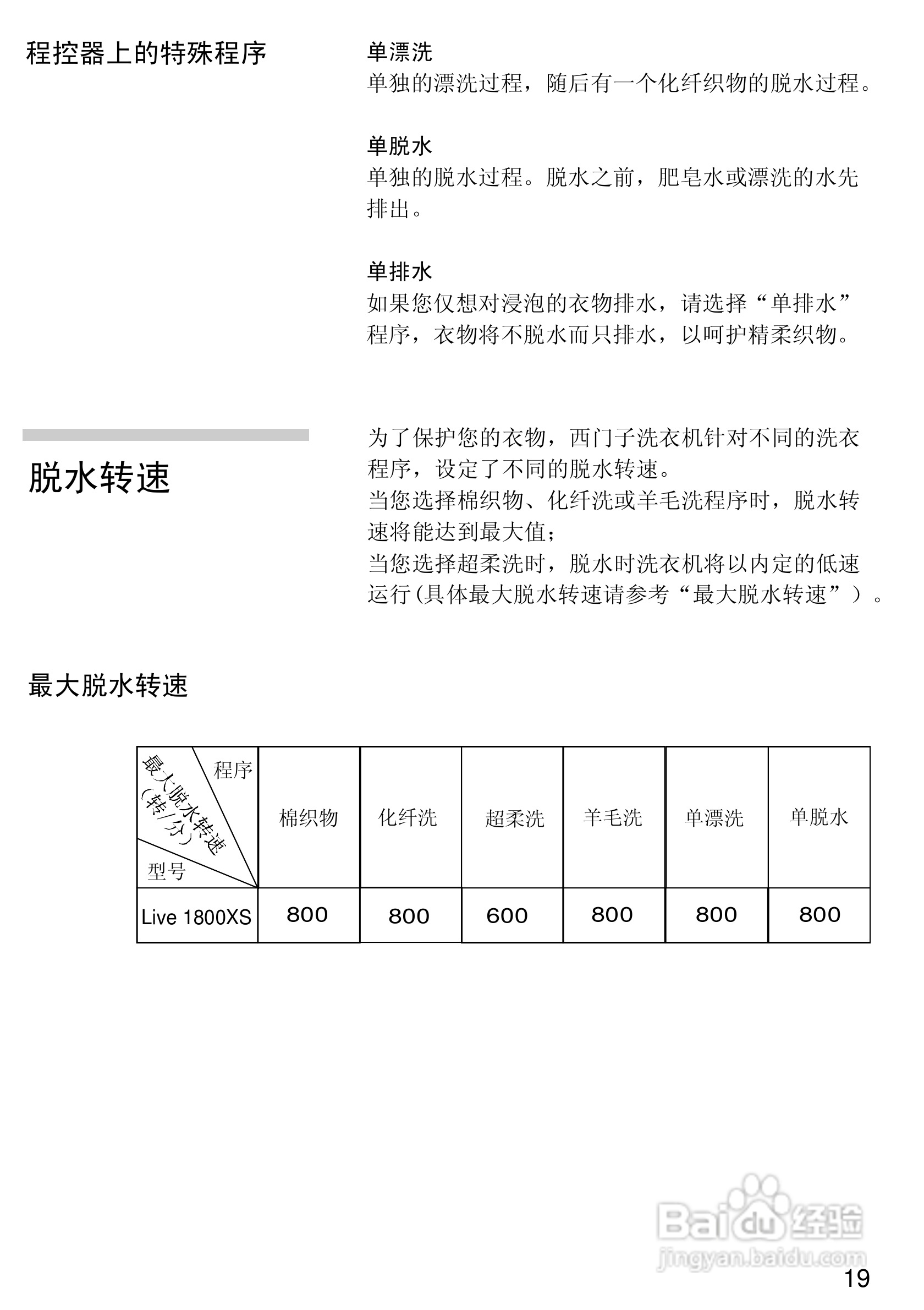 西门子Live 1800XS电脑超薄滚筒洗衣机使用及安装说明:[3]