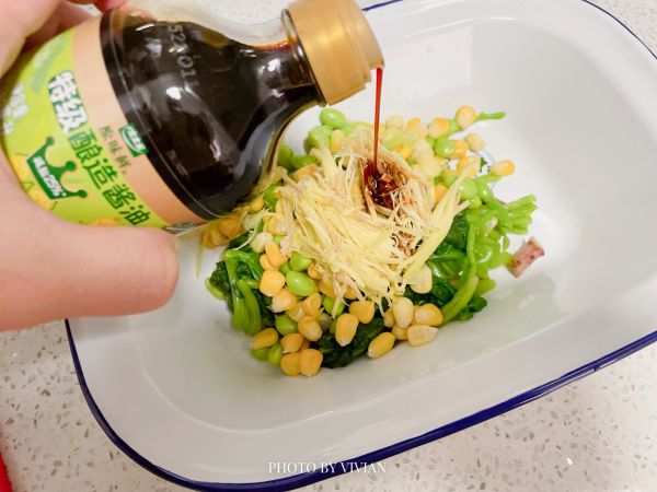 养生凉拌毛豆菠菜