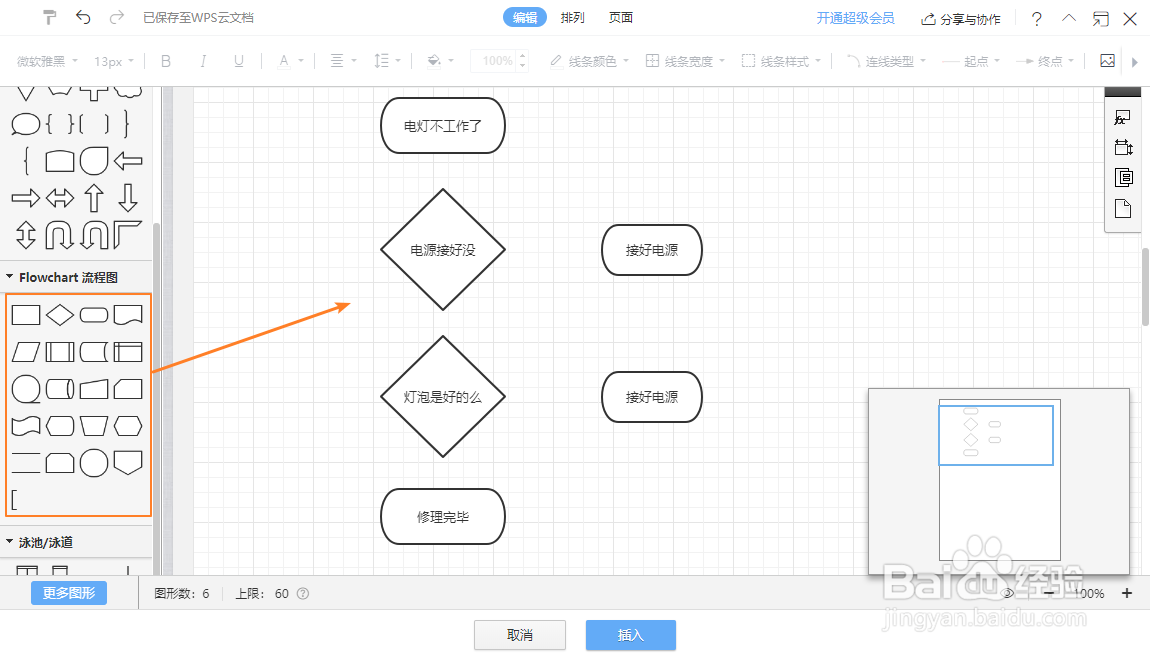 WPS绘制流程图