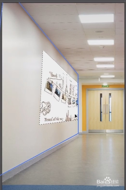 怎么用ps给空白墙添加图案？