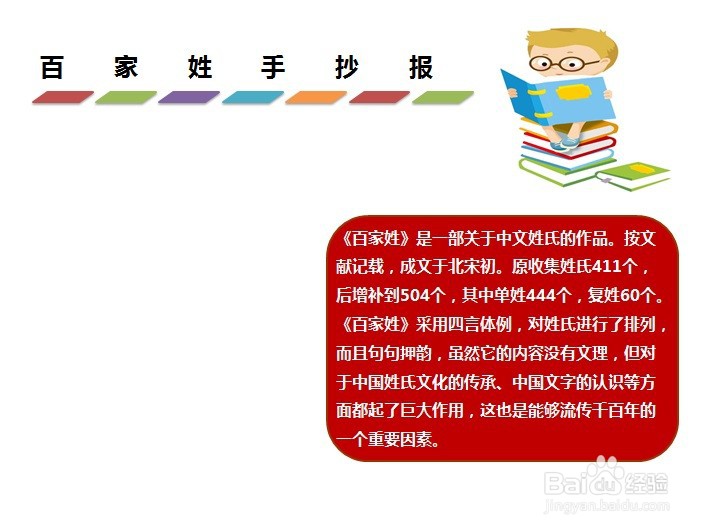 百家姓手抄报图片